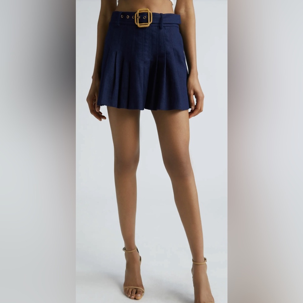 Ramy Brook Landry Belted Pleated Miniskirt
Navy Blue